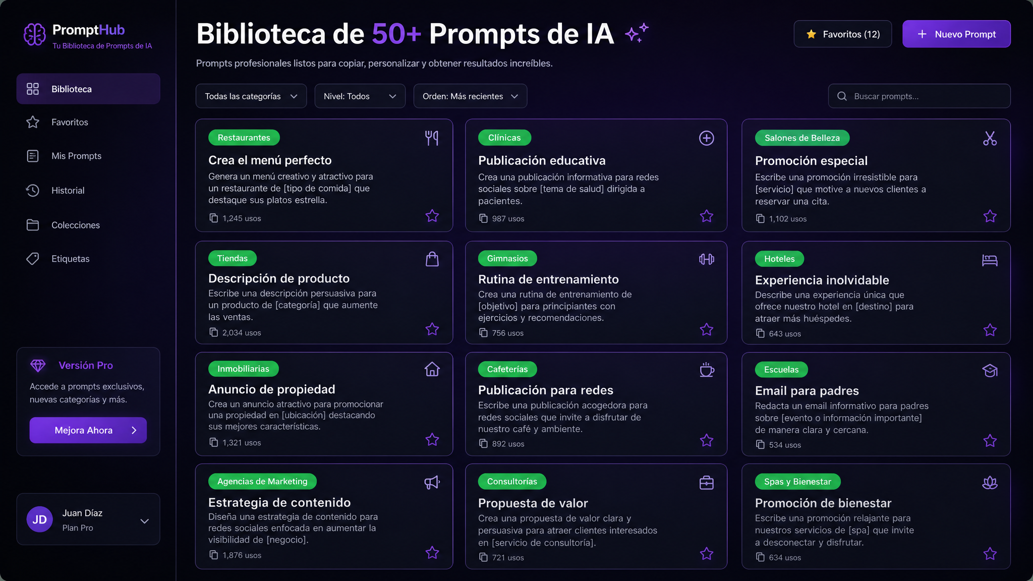 50 Prompts de IA listos para copiar